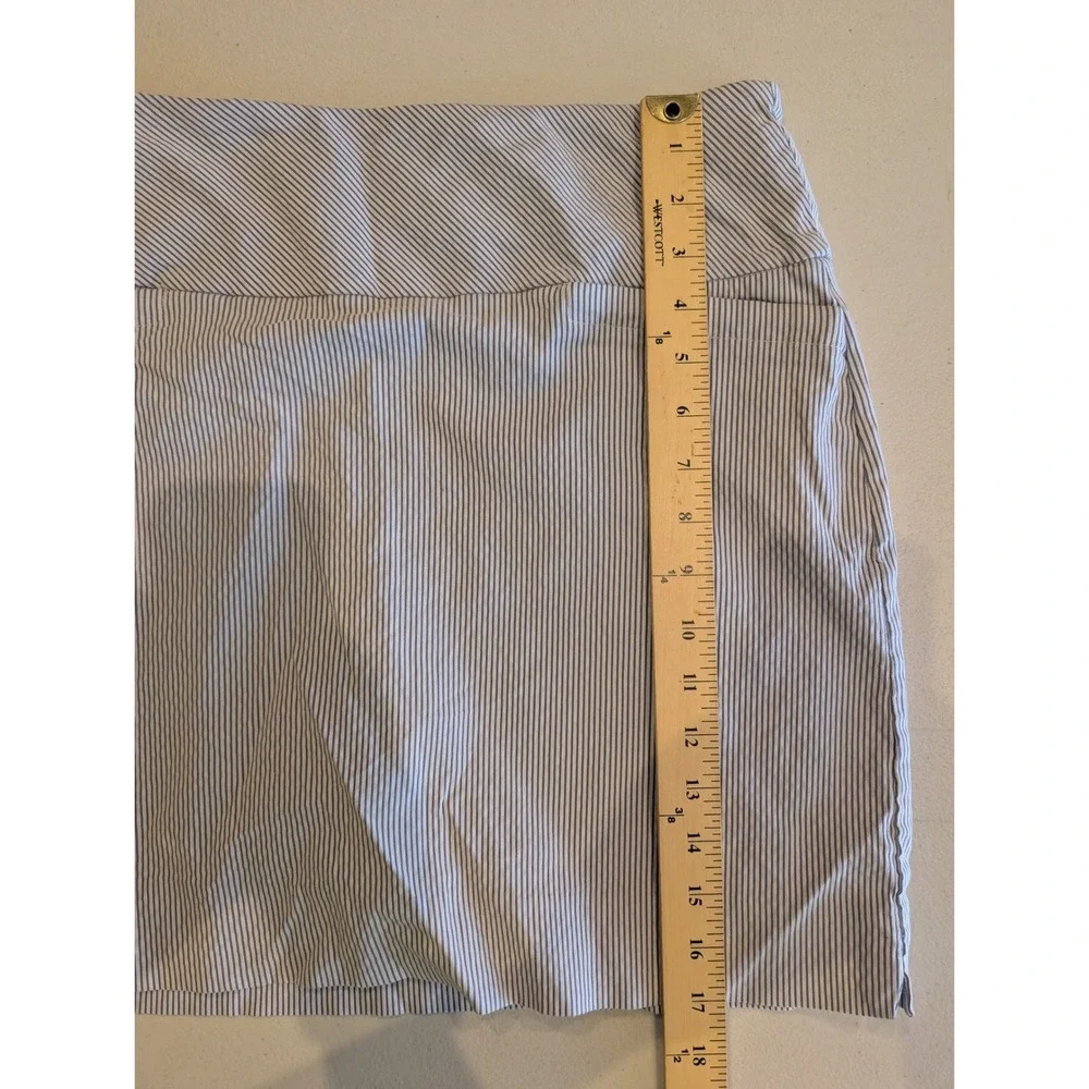 S C & Co Sportswear Women Blue White Pinstripe Athletic Golf Tennis Skort Medium